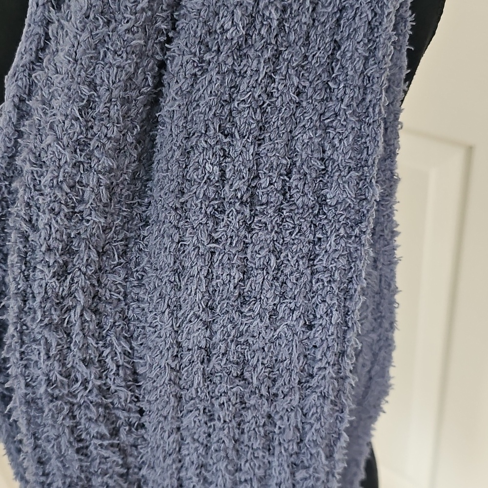 New Nordstrom Rack Solid Cozy Ribbed Textured Muffler Scarf Blue OS - Picture 9 of 9